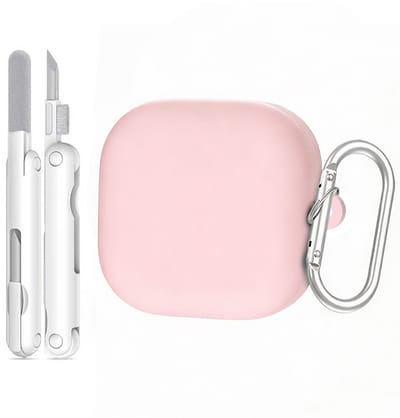 Telestore - hoesje geschikt voor Samsung Galaxy Buds 4 / 4 pro soft case cover - roze - TPU hoesje Beschermhoes - Samsung Galaxy Buds 4 / 4 Pro Cover - Buds4 hoesje - gel hoesje met sleutelhanger + Oordopjes schoonmaak set