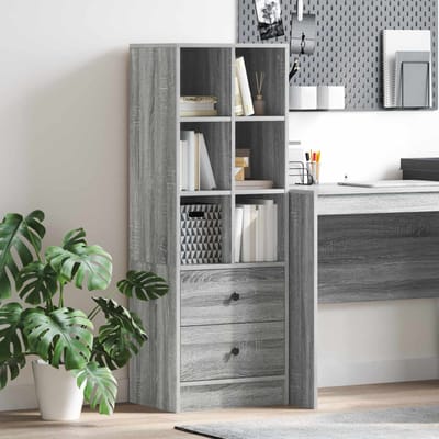 vidaXL - Highboard - met - lade - Grijs - Sonoma - 45,5 - x - 34 - x - 127 - cm