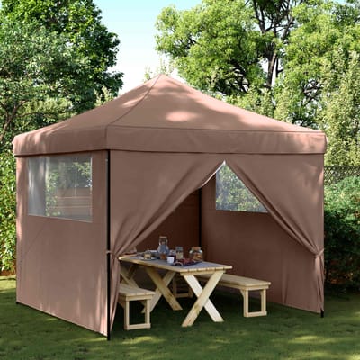vidaXL - Partytent - 292 - x - 292 - x - 315 - cm - Bruin - Oxford - Stof