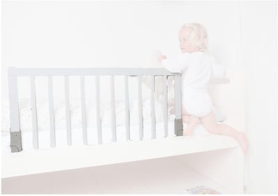 Cosensi - Dailygoods - Dailygoody - Houten bedhek - Veiligheid voor je kind - Wit - Geschikt voor alle bedden - Eenvoudig op te bergen - Ondersteunt overgang naar kinde