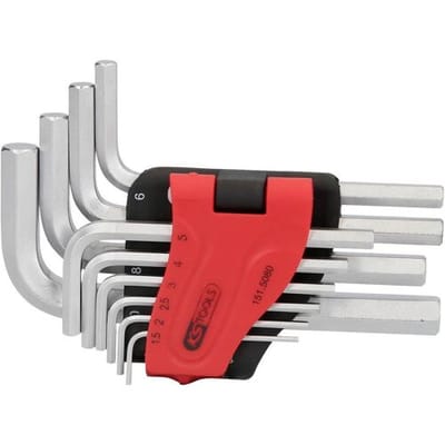 KS Tools 1515080 Inbus Haakse schroevendraaierset 1.5 mm, 2 mm, 2.5 mm, 3 mm, 4 mm, 5 mm, 6 mm, 7 mm, 8 mm, 10 mm 10-delig