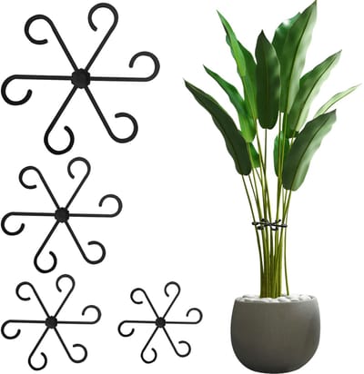 8x Plantenstamsteunen – Set van 4 Maten PP Kunststof Steunen voor Klimplanten & Kamerplanten