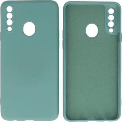 Hoesje Geschikt voor Samsung Galaxy A20s - Fashion Telefoonhoesje Backcover - Siliconen Hoesje - Donker Groen