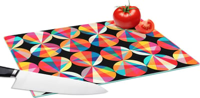 Glazen Snijplank - 39x28 - Regenboog - Cirkels - Patronen - Snijplanken Glas