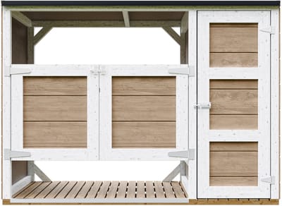 Timbela M981A-TERRA BROWN - LP SmartSide Kliko ombouw - 2x240L - met deuren - container ombouw hout