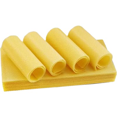 YEGBONG 30PCS Bijenhoningvellen Bijenwasvellen Bijenkorffundering Honingraat Honingframe Draagbaar 10PCS beige