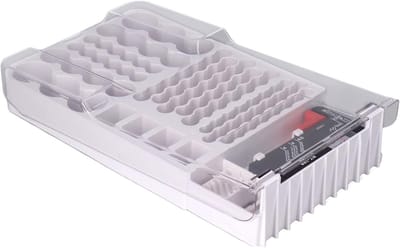 Batterij Opbergdoos - Batterij Organizer - Batterijen Opslaan - Zachte Vulling - 31 x 18 x 6 cm - Transparant