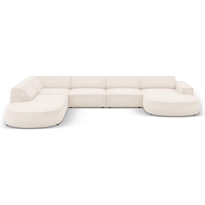 7-zitshoekbank Jodie links chenille afgerond | Micadoni Home