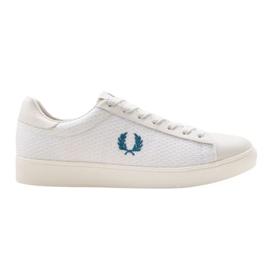 Fred Perry Blue Laurel Wreath Logo Witte Sneaker