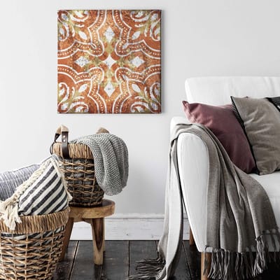 Canvas print DD123307 Terracotta A.S. Création 0,5 x 0,5 m Oranje / Terracotta Kantoor Hal/Gang Keuken Slaapkamer Woonkamer