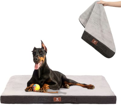 Meritosh© luxe orthopedisch hondenkussen 135x107x13 cm - Hondenbed met afneembare en wasbare hoes - Benchkussen XXL voor grote honden tot 45 kg - Grijs