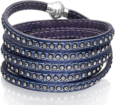 SIF JAKOBS JEWELLERY AREZZO PETROL BRACELET W/ZIRKONIA 90CM SJ-BR2359-PT/CZ/90.