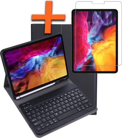 Hoes Geschikt voor iPad Pro 2022 (11 inch) Hoes Toetsenbord Hoes Case Book Cover Hoesje Met Screenprotector - Hoesje Geschikt voor iPad Pro 11 inch (2022) Keyboard Hoes - Zwart