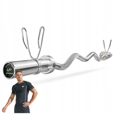 Marbo Sport - Olympische curlstang - EZ Curl Bar - 120 cm - Verchroomd staal - Inclusief veerclips - Voor krachttraining en thuisgym en Home Gym - Max. 320 kg