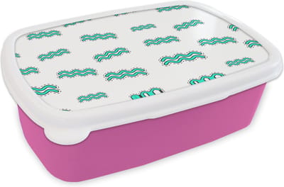 Broodtrommel Roze - Lunchbox - Brooddoos - Aquarius - Astrologie - Zodiac - Design - 18x12x6 cm - Kinderen - Meisje