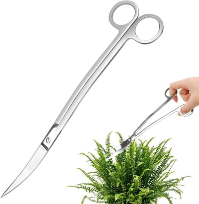 Aquarium Schaar - Plantenknipper - Planten Snoeien - Gebogen Ontwerp - 25 cm - Zilver