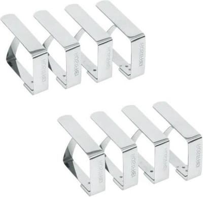 Tafelkleed klemmen - Set van 4 - RVS - Kleedklemmen - Kleedhouders