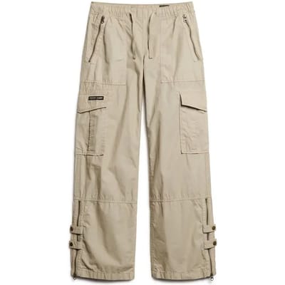 Superdry Vintagre Lr Elastic Cargobroek Beige 32 Vrouw