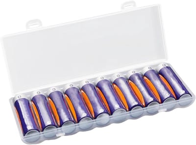 Batterij Koffer - Opbergdoosje Houder - Batterijen Organiseren - Beschermt Tegen Kortsluiting - Voor 10 Batterijen - Transparant