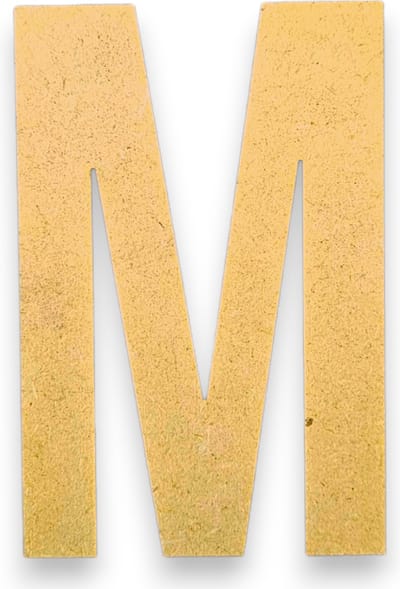MGM Trading - M - Letters en Cijfers van MDF - 10 cm hoog - 9MM Dik - Beige - Laser gesneden - Per Stuk