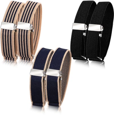 Ynkkvre - Mouwophouder - Sleeve Holder - Elastische Armbanden - Anti-Slip Armband - Universele Maat 22-50cm - Versterkte Metaalkern - 3-Stuks Set - Voor Werk & Stijl