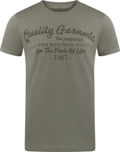 riverso Heren T-Shirt RIVLeon regular fit Groen M Ronde Hals Volwassenen - gemaakt van 100% katoen