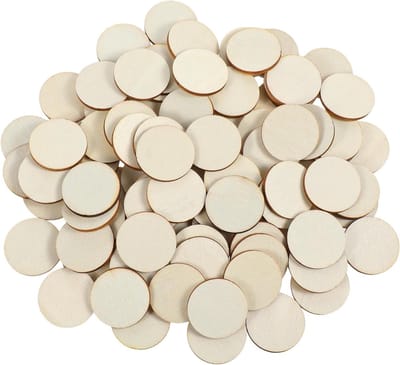 Onbewerkte Houten Circles voor Creatieve Projecten - 100 Stuks Houten Schijven voor DIY Decoratie en Ambachtelijke Benodigdheden