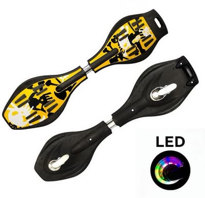 Geel wave board LED waveboards skateboard met licht StreetSurfing Board Wave Props gratis draagtas