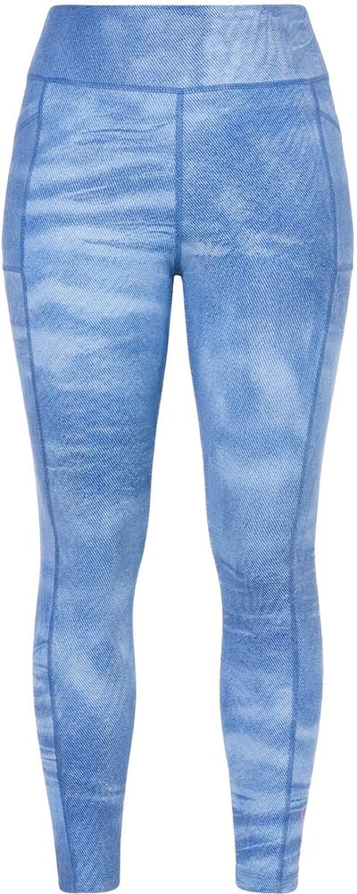 Laurasøn - Dames - Lifestyle legging denim print elastische tailleband - Blauw denim - Maat 52+
