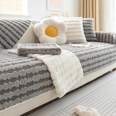 Winter Verdikken Bankkussen Golf Pluche Warm Effen Kleur Bankovertrek Handdoek Antislip Bankbeschermer Hoes voor Woonkamer 70x70cm 1pcs