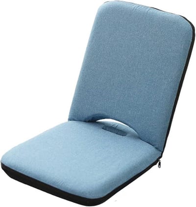 Opvouwbare Vloerstoel - Meditatie Kussen - Comfortabel Ontspannen - 180° Verstelbaar - Compact Opvouwbaar - Blauw