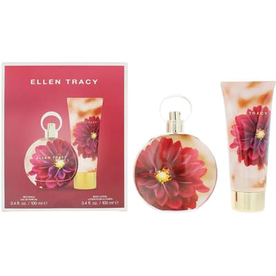 Set Ellen Tracy: Dream Florals Red Dahlia, Eau De Parfum, Voor Vrouwen, 100 ml + Dream Florals Red Dahlia, Hydrateert, Bodylotion, Lichaam, 100 ml