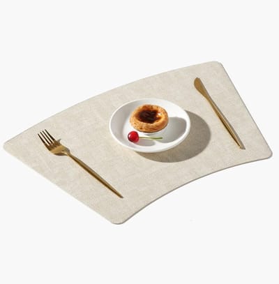 Wigvormige placemats - Tafelonderleggers - Eettafel decoreren - Dubbelzijdig bruikbaar - Set van 8 - Beige