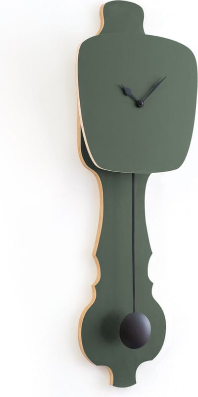KLOQ Wandklok Mist Groen (SE) & Diep Zwart maat L