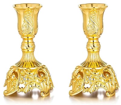 Dailygoody - Shabbat Kandelaars - Kaarsenhouders voor Thuis - Goud - Sierlijke Kaarsenhouders - Bruiloft Decoratie - Tafel Centerpiece