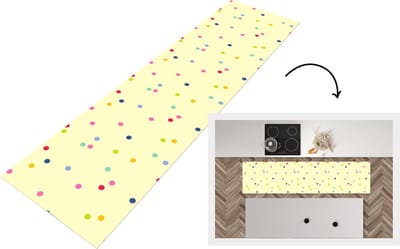 Keukenloper - Loper keuken - Confetti - Patronen - Pastel - 200x50 cm - Keukenloper vinyl