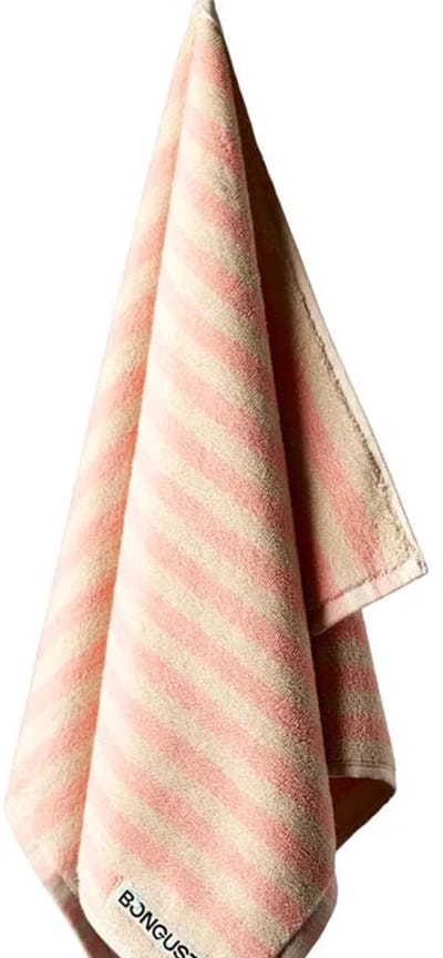 Bongusta Handdoek Roze & Creme Streep 50x 80 cm Naram