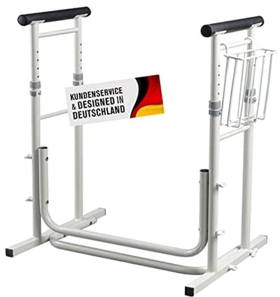 Verstelbare antislip toiletsteun met opbergmand voor extra grip en veiligheid