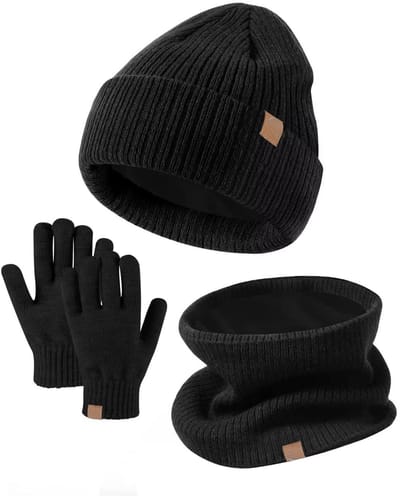 3-delige Winterset Kind 2-8 Jaar – Gebreide Warme Muts, Sjaal en Handschoenen | Winddichte Kinder Winteraccessoires voor Herfst & Winter | Voor Jongens en Meisjes