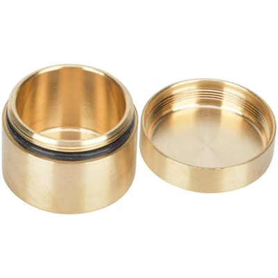 Waterdichte Ronde Messing Doos voor Buitengebruik Metalen Sieraden Afgesloten Container Stofdichte Munt Opbergdoos beige