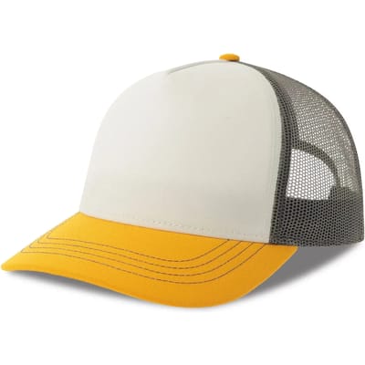 Atlantis Headwear Rapper Canvas Cap Recycled AT426 - WHITE/YELLOW/DARK GREY - One size