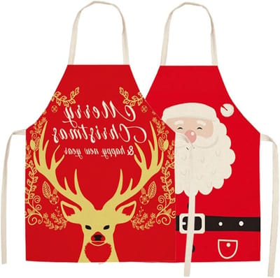 2 Stuks Waterdichte Kerst Schort voor Mannen en Vrouwen - Keuken Schort, Koken, Bakken, Grillen, Feestdagen