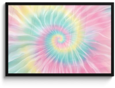 Poster in lijst - Fotolijst 90x60 cm - Posters - Pasteltinten - Tie dye - Roze - Posterlijst zwart - Decoratie - Wanddecoratie woonkamer - Muurdecoratie slaapkamer