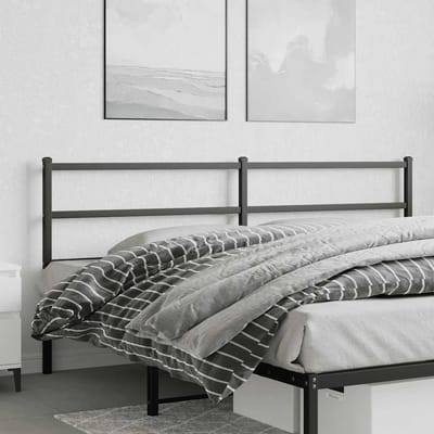 vidaXL - Vervangend - hoofdbord - 193 - cm - metaal - zwart