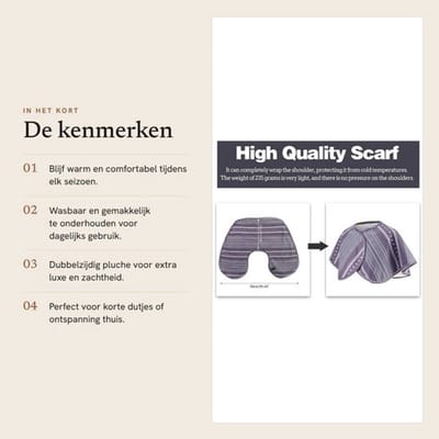 Dailygoods- Sjaal Warm - Dubbelzijdig Pluche - Schouderwikkel - Nekkussen - Wasbaar
