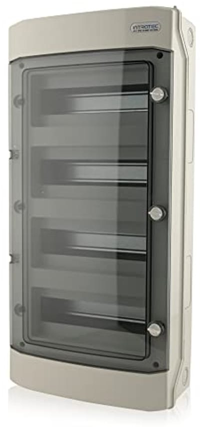 Waterdichte verdeelkast voor buiten - IP65, 4 Rijen, 48 Modules, Grijs