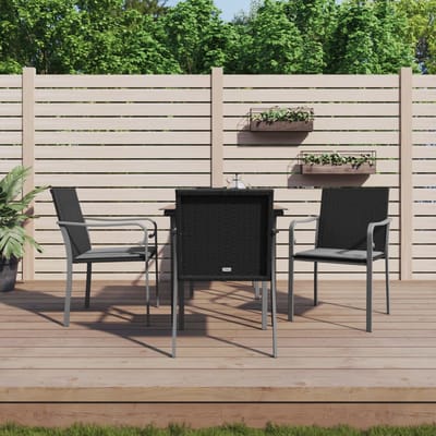 vidaXL - 5-delige - Tuinset - met - kussens - poly - rattan - en - staal