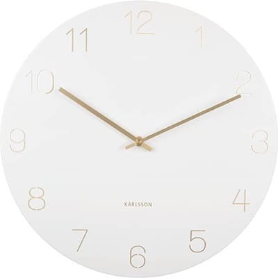 Karlsson Wandklok Charm - Gegraveerde cijfers Wit - Ø40cm - Wandklok Scandinavisch