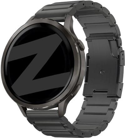 Bandz Titanium 'Link' band geschikt voor Garmin Vivoactive 4S / Garmin Vivomove 3S / Garmin Venu 4 (41mm) / Garmin Venu 3S / Garmin Venu 2S / Garmin Forerunner 265S / Garmin Forerunner 255S - Zwart