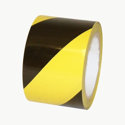 Gevarenwaarschuwingstape 72mm x 18m - Zwart met Gele Strepen - Scuff Bestendig en Vochtbestendig